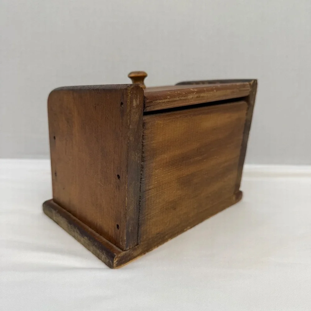 Vintage Handmade Wooden Recipe Box Rustic Cottagecore Farmhouse